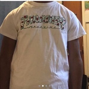White floral Thrasher T shirt